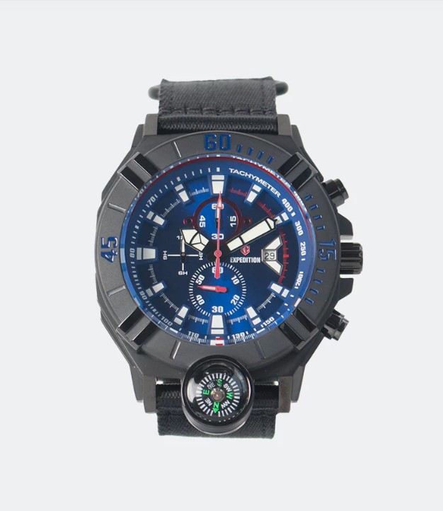 Expedition Chronograph Men Quartz Band Black Blue 48mm - E6772MCNIPBU