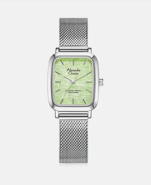 Classic Steel Ladies Band Quartz Silver Green Dial 24 mm x 34 mm AC8699LHBSSLE